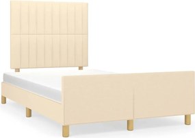 vidaXL Cadru de pat fără saltea cremă 120x190 cm țesătură