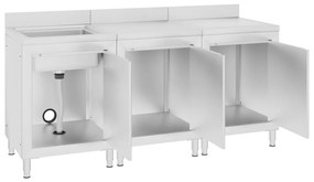 Dulap comercial pentru chiuveta 180x60x96 cm, otel inoxidabil 1, 180 x 60 x 96 cm (chiuveta + masa de lucru + scurgator)