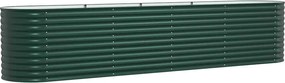 vidaXL Pat ridicat Verde 400 x 80 x 81 cm Oțel