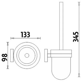 Perie de toaletă de perete NIMCO UN 13094WN-26 UNIX sticlă mată/crom lucios