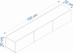 Comoda TV, Hanah Home, West, 150x30x32 cm, Alb
