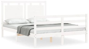 3194022 vidaXL Cadru de pat cu tăblie dublu mic, lemn masiv