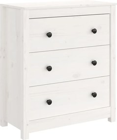 vidaXL Servantă, alb, 70x35x80 cm, lemn masiv de pin