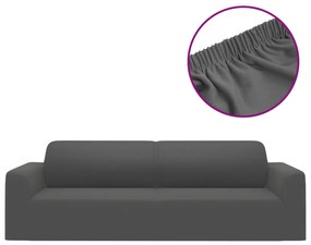 Husa elastica pentru canapea 3 locuri poliester jersey antracit 1, Antracit, Canapea cu 3 locuri