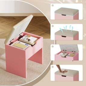 SER203 - Set Masa toaleta 90 cm, 2 Sertare, Oglinda cu LED, masuta vanity, make-up - Alb / Negru / Roz