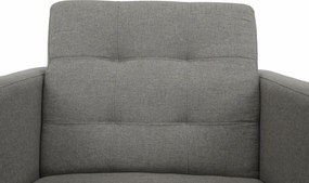 Fotoliu complet tapiţat, material textil gri, AMEDIA