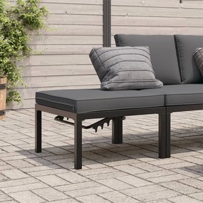 vidaXL Scaun de grădină cu pernă, negru, aluminiu