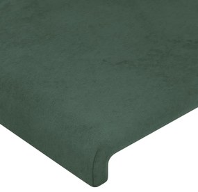 Cadru de pat cu tablie, verde inchis, 90x190 cm, catifea Verde inchis, 90 x 190 cm, Design simplu
