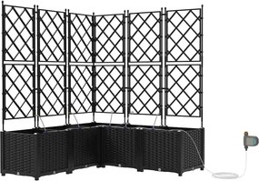 vidaXL Vază pentru Grădină 5 pcs Negru Oțel