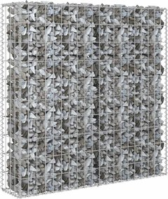vidaXL Perete gabion cu capace, 80 x 20 x 100 cm, oțel galvanizat