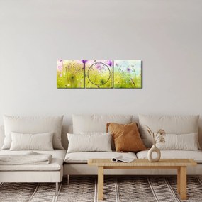 Tablou - Flori de luncă (cu ceas) (90x30 cm)