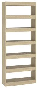 811730 vidaXL Bibliotecă/Separator cameră, stejar sonoma, 80x30x198 cm, PAL