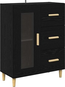 vidaXL Bufet cu sertar Stejar Negru 69,5 x 34 x 90 cm Lemn compozit