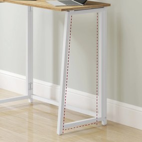 Birou ZARIMO pliabil 80×40 cm, alb/stejar sonoma