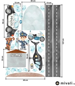Autocolante de perete - Patrula poliției