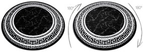 Modern GLOSS covor cerc 2813 87 stilat, cadru, grecesc negru