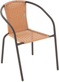 Set balcon grădină, polyrattan, 2 scaune + masă din sticlă