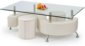 Masă de cafea Noe 3 H alb (cu taburete) (alb). Promo -6%. 770208