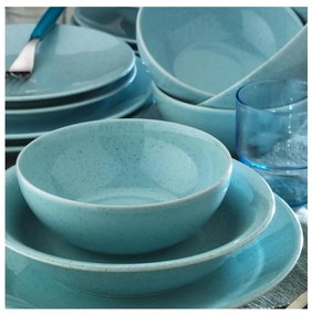 Set de masă din porțelan, 24 piese, albastru