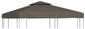 Copertina rezerva acoperis pavilion, 2 niveluri, gri taupe, 3x3 m, 310 g/m²