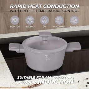 RESIGILAT - Set Oale si tigai 15 piese, antiaderente Taupe Collection Berlinger Haus BH 8111