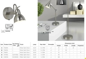 Plafoniera cu 3 spoturi directionabile Focus argintiu satin 1543SS SRT