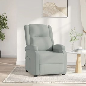 3098393 vidaXL Fotoliu rabatabil electric, gri deschis, catifea