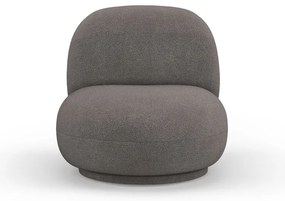 Fotoliu gri cu tapițerie din stofă bouclé Chuck – Micadoni Home