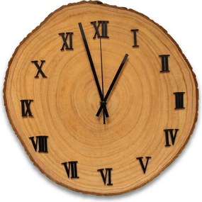 SENTOP | copy of Ceas de perete din lemn brut cu cifre negre și scoarță | KORR