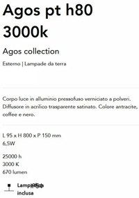 Stalp LED iluminat exterior modern Agos pt h80 3000k coffee