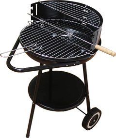 Grătar rotund pe roți 58 x 44 x 72 cm