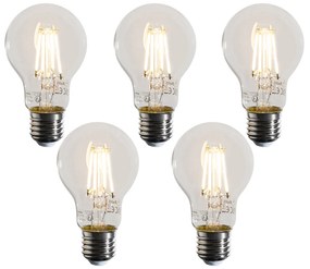 Set de 5 becuri LED E27 dimabile A60 transparente 4W 470LM 2700K