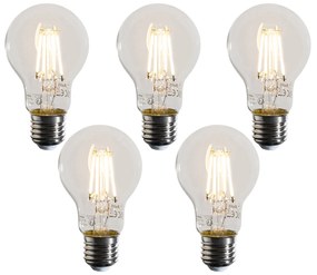 Set de 5 becuri LED E27 reglabile A60 transparente 4W 470 lm 2700K