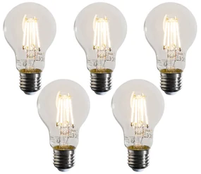 Set de 5 becuri LED E27 reglabile A60 transparente 4W 470 lm 2700K