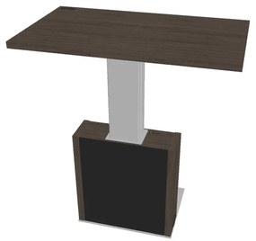 Masă de conferință reglabilă Verno+ S 120 x 70 cm, stejar antracit / negru
