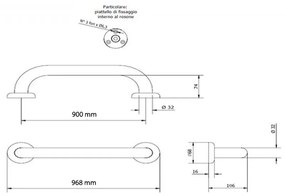 Bara suport ajutatoare 90 cm, alb, Thermomat 900 mm