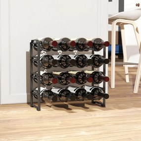 HOMCOM Suport pentru Sticle de Vin cu 4 Niveluri, 42,5x16,5x41 cm, Negru | Aosom Romania