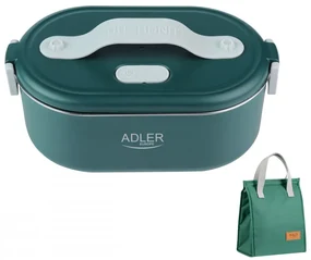 Cutie alimentara electrica Adler AD 4522, 45W, 0.8 L, Pana la 70°C, Recipient din otel inoxidabil, Geanta termica, Verde