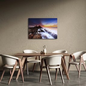 Tablou cu munți în ceață (70x50 cm)