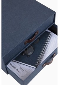 Organizator cu 2 sertare pentru documente Bigso Box of Sweden Birger, 33 x 25,5 cm, albastru închis