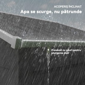 Outsunny Magazie de Gradina, Suport pentru Unelte din Otel cu Usi Glisante si Orificii de Aerisire, 196x236x208 cm, Maro | Aosom Romania