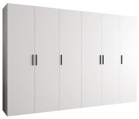 Dulap de haine 300 cm Borry 1 (alb + Negru). 1125791