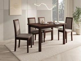 Scaun tapitat, din lemn, Nola IV, ADRK Furniture (Culoare: Nuc inchis / Opium 99)