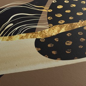 Tablou - Abstracție maro auriu N⁰1 (cu ceas) (90x30 cm)