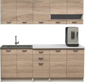 Mobilier de bucătărie, 2 m, stejar sonoma/alb, ANITA NEW