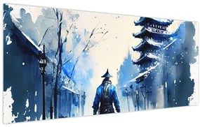 Tablou - Samurai, aquarel (120x50 cm)