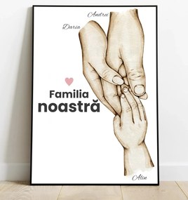 Tablou personalizat Familia noastra - 3 membri