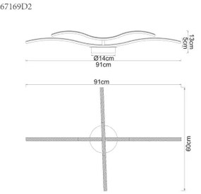 Globo 67169D2 - Lustră LED aplicată JULES LED/20W/230V