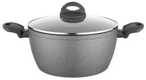 Oală cu capac Florina Lava Stone MG, 24 cm, 4 l, gri, diam. 24 cm