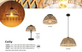 Pendul design industrial Colly negru, natur